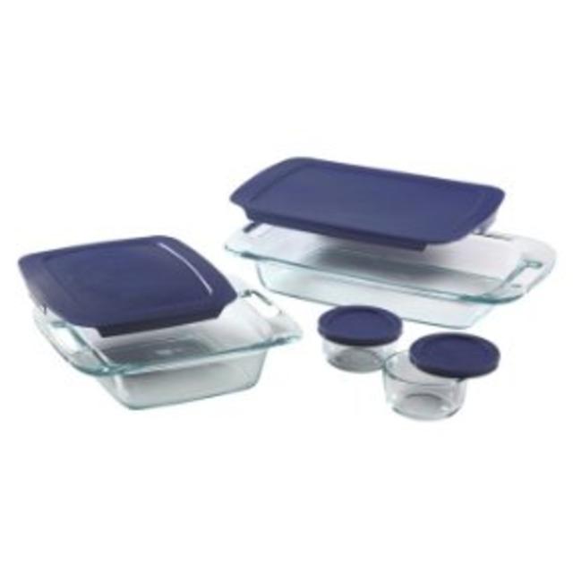Pyrex Easy Grab 8-Piece Glass Bakeware and Food Storage Set