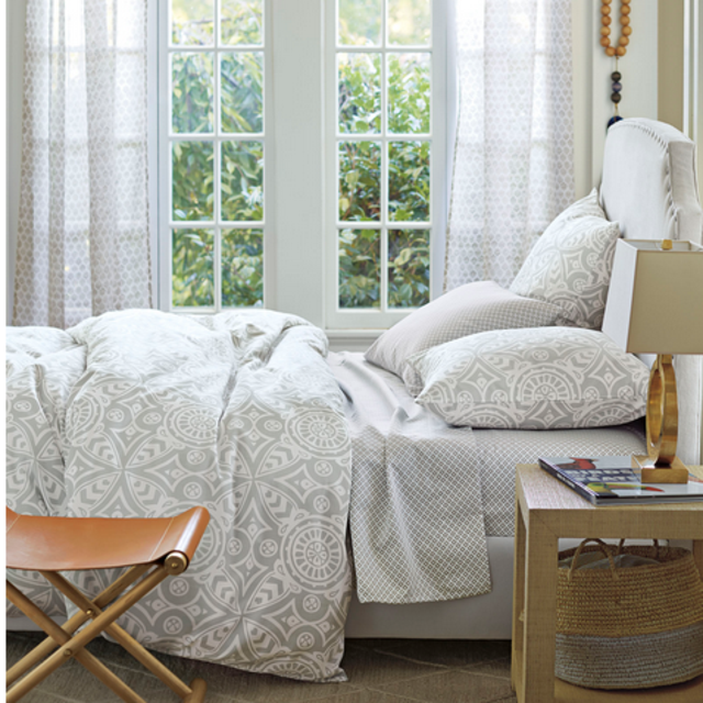Monterey Medallion Duvet Cover in Monterey Fog - King