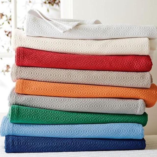 Diamond Organic Blanket - White