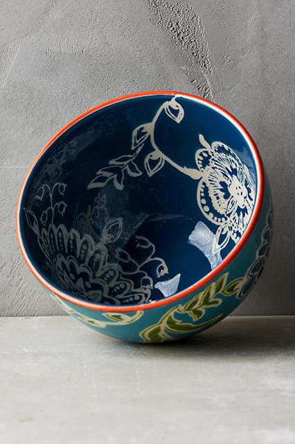 Bellina Blooms Bowl- Turquoise