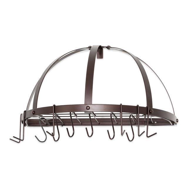 Old Dutch International Steel Half-Round 12-Hook Pot Rack in Oiled Bronze