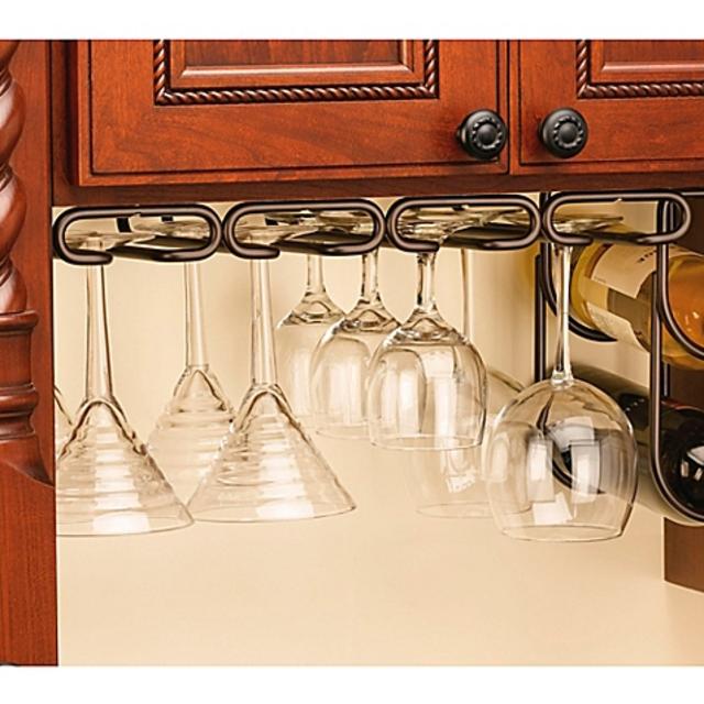 Rev-A-Shelf® 11-Inch Quad Under Cabinet Stemware Holder in Oil Rubbed Bronze