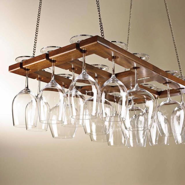 Wine Enthusiast Mahogany Wine Glass Rack