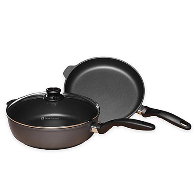 Swiss Diamond 3-Piece Induction Fry Pan and Sauté Pan Set
