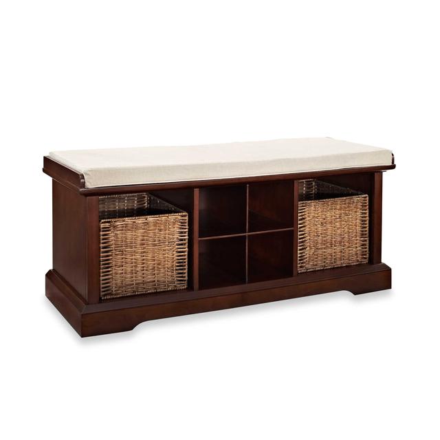 Crosley Brennan Entryway Storage Bench in Mahogany