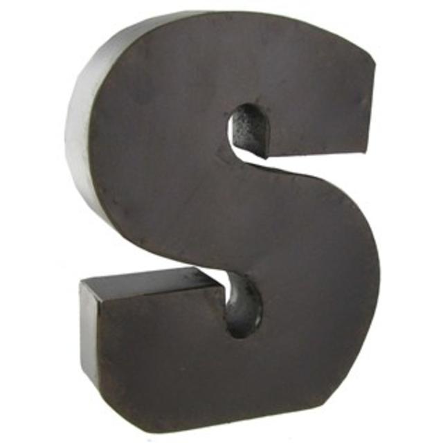 Small Brown Metal Letter - S