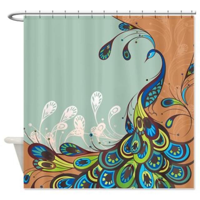 Modern Abstract Peacock Shower Curtain Decorator Shower Curtains MORE ...