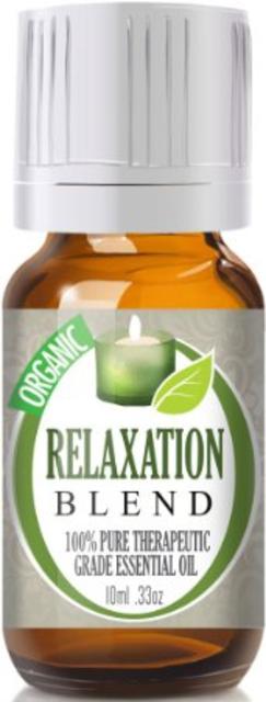 Relaxation Blend (Organic) 100% Pure, Best Therapeutic Grade Essential Oil - 10ml (Lavender, Marjoram, Patchouli, Mandarin, Geranium & Chamomile)