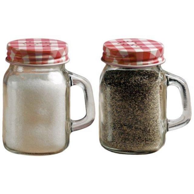 Mason Jar Glass Salt and Pepper Shakers