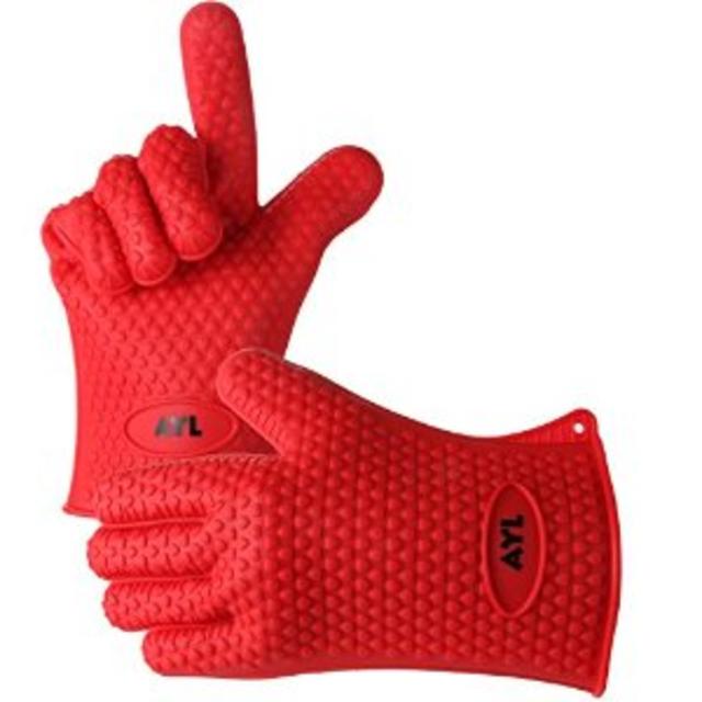 AYL Silicone Heat Resistant Grilling BBQ Gloves for Cooking, Baking, Smoking & Potholder