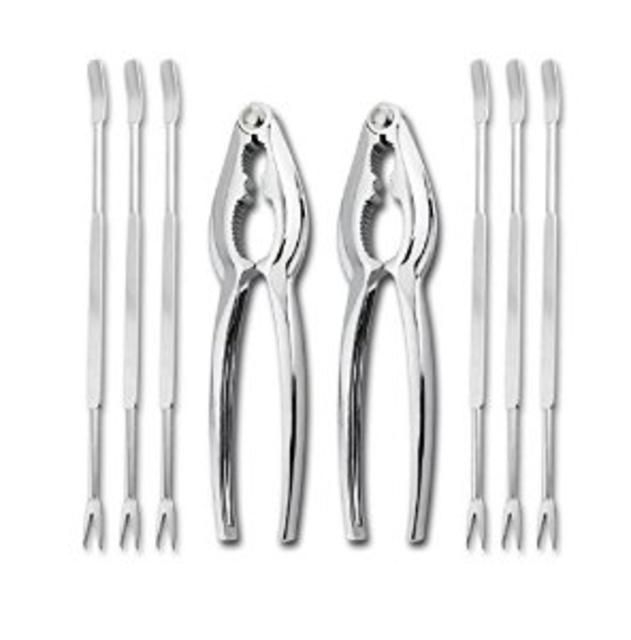 8-Piece Seafood Tool Kit, Includes Lobster Crackers and Forks Set
