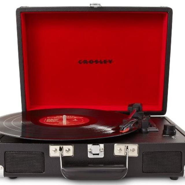Crosley CR8005A-BK Cruiser Portable 3-Speed Turntable (Black)
