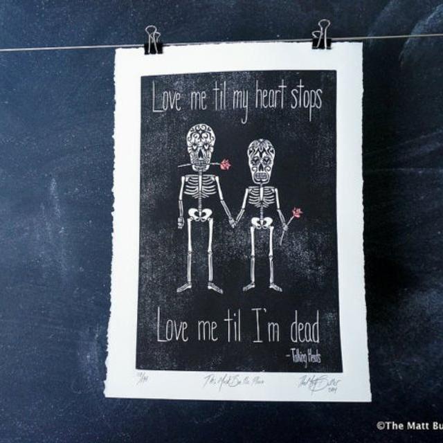 Sugar Skull Art Print, Talking Heads