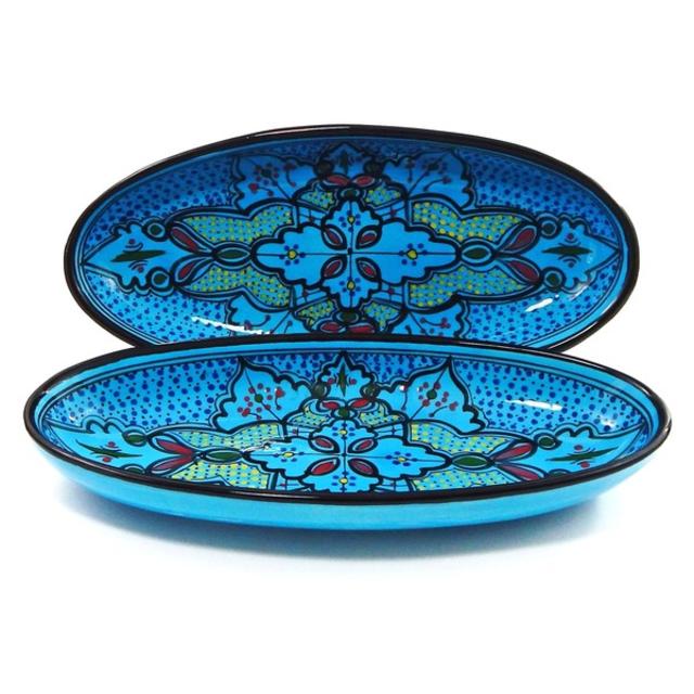 Set of 2 Sabrine Design 16-inch Large Oval Platters (Tunisia)