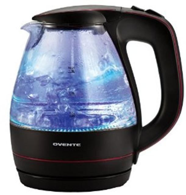 Ovente KG83B Glass Electric Kettle, 1.5-L, Black