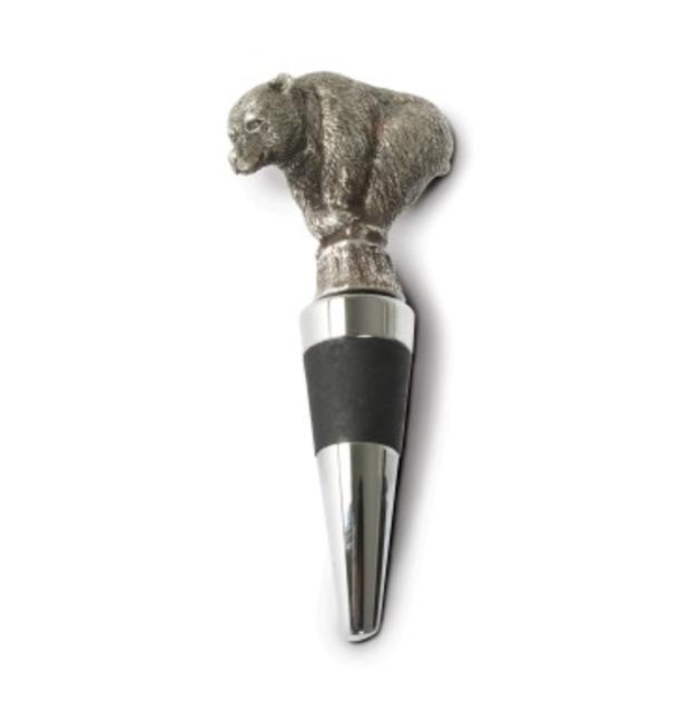 Pewter Bear Bottle Stopper