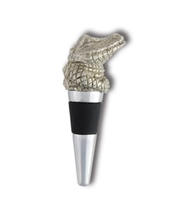 Pewter Alligator Bottle Stopper