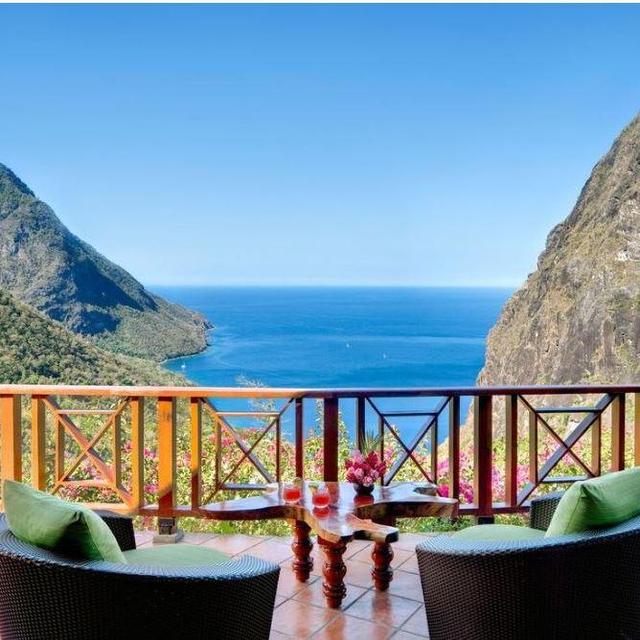 Breakfast in Bed...with a mountain view...in St. Lucia