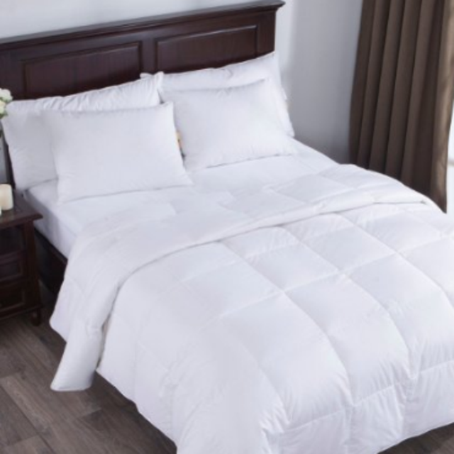Puredown Lightweight White Goose Down Comforter Duvet Insert 300 Thread Count 100% Cotton Fabric, 600 Fill Power, Full/Queen Size, White