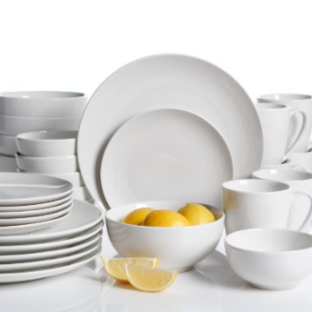 Gibson Home 30 Piece Ogalla Dinnerware Set, White