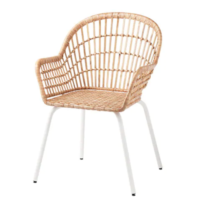 NILSOVE Armchair, rattan, white