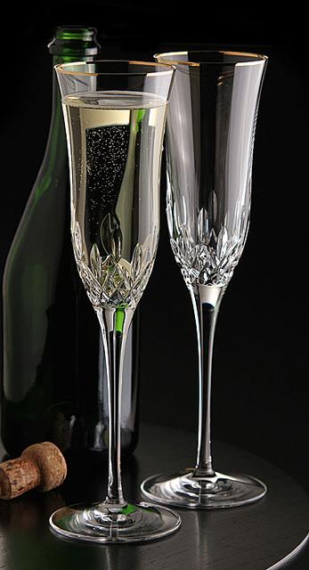 Waterford Lismore Essence Gold Champagne Flute, Single