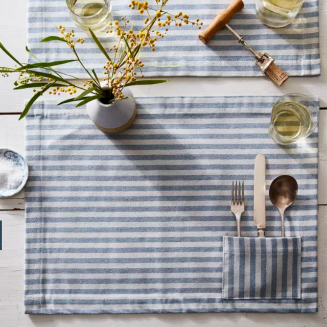 Upcycled Denim Cotton Placemats (Set of 4)