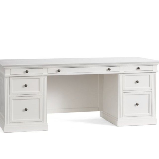 Our Office Desk: Livingston Executive Desk, Montauk White, 75" Wide