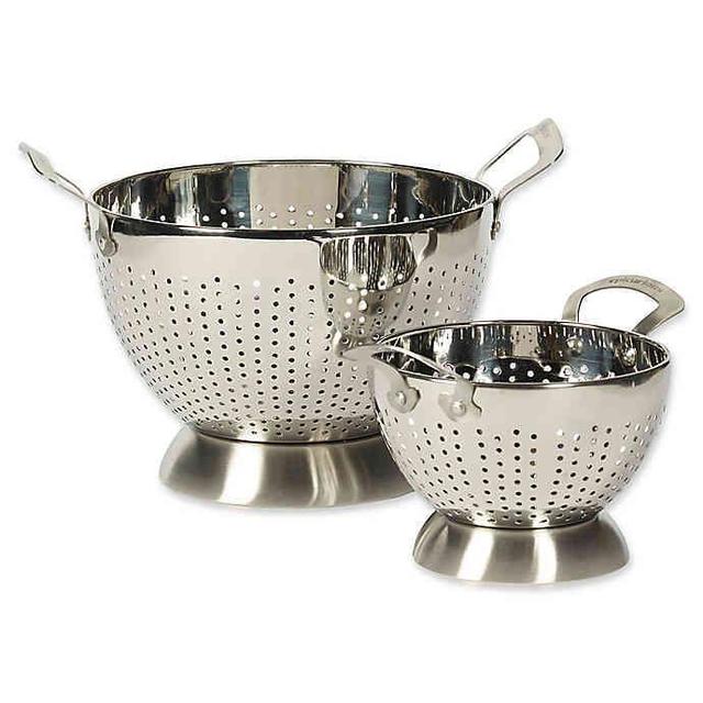 Epicurious 2-Piece Stainless Steel Colander Set in Silver