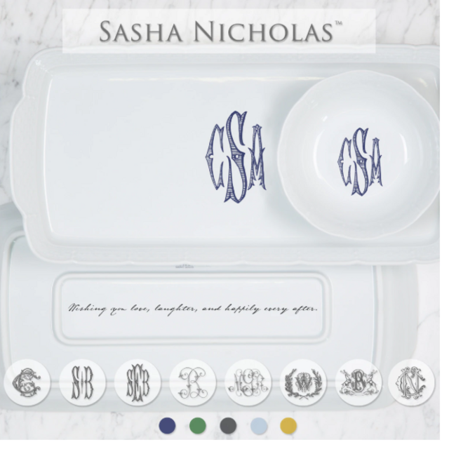 Weave Hostess Platter + Petite Bowl Gift Set (see note for personalization)