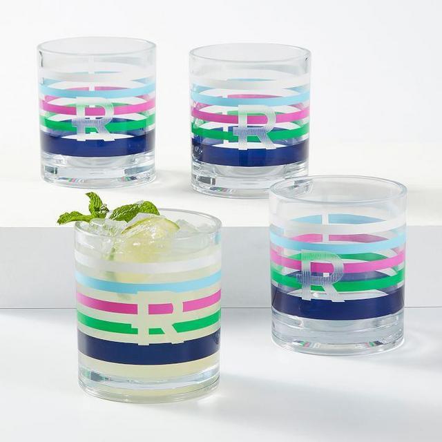 Acrylic Stripe Tumblers, Set of 4