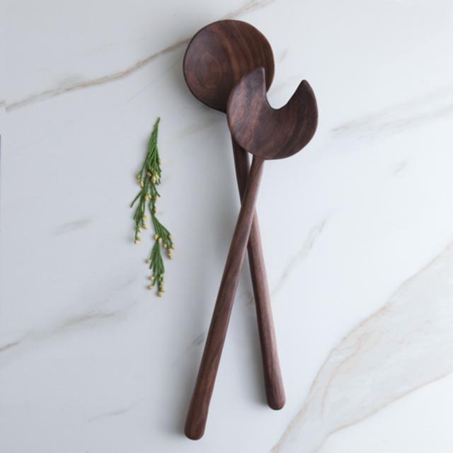 walnut salad serving set