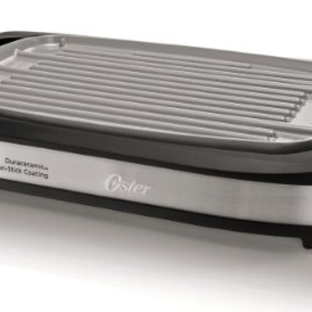 Oster CKSTGR3007-ECO DuraCeramic Reversible Grill and Griddle, Black
