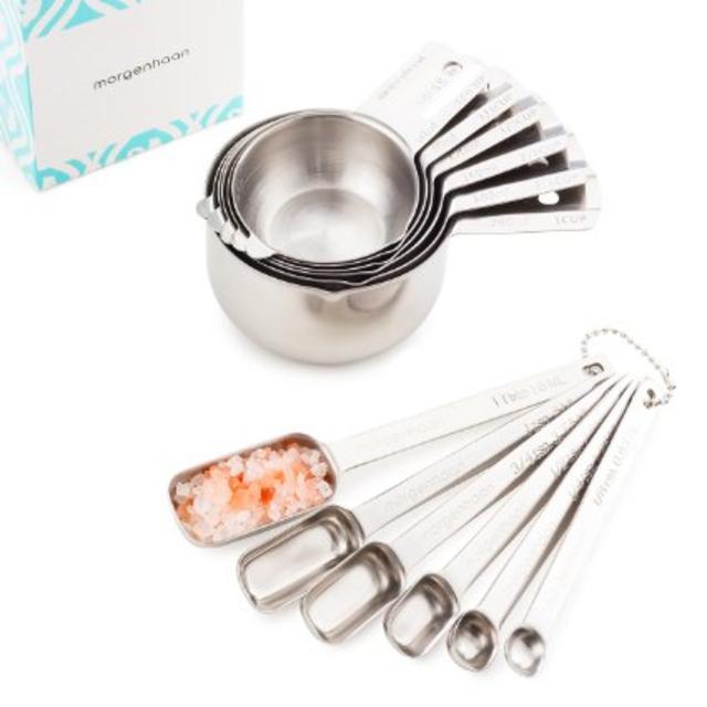 Measuring Cups & Spoons Set by Morgenhaan, Stainless Steel, 12-pieces