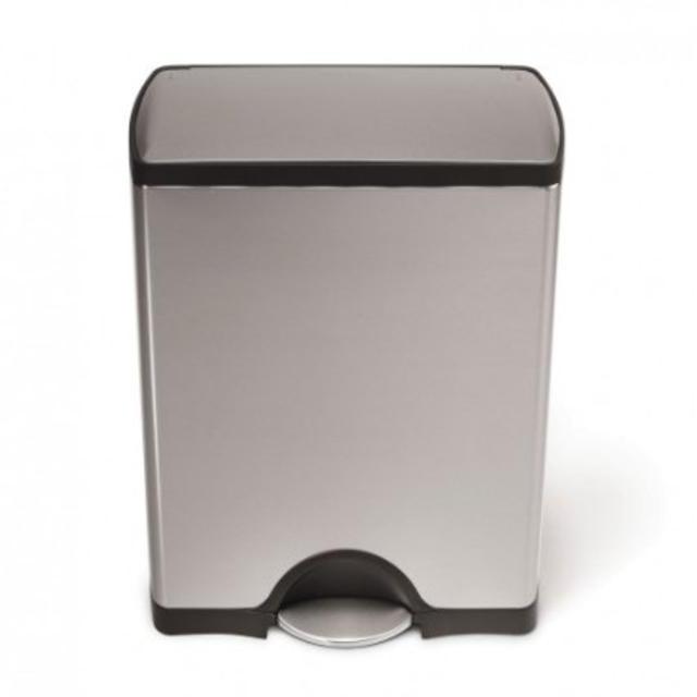 simplehuman Rectangular Step Trash Can, Stainless Steel, 50 L / 13.2 Gal