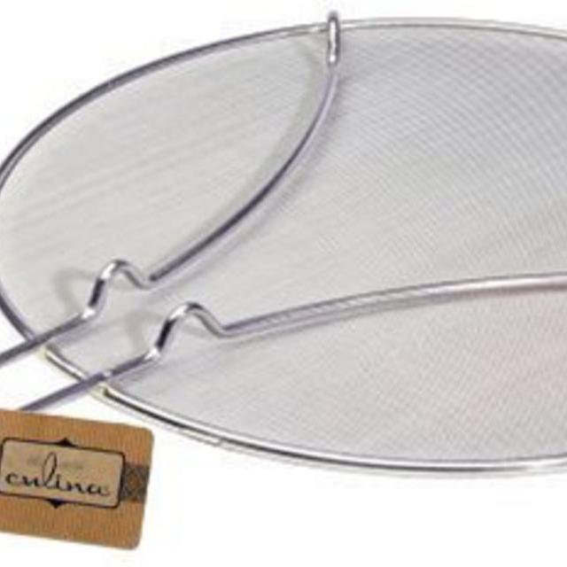 Culina 13" Splatter Screen, Stainless Steel Fine Mesh. Resting Feet