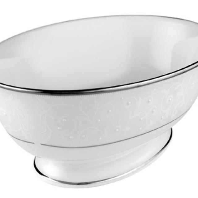 Lenox Opal Innocence Platinum-Banded Bone China Open Vegetable Bowl