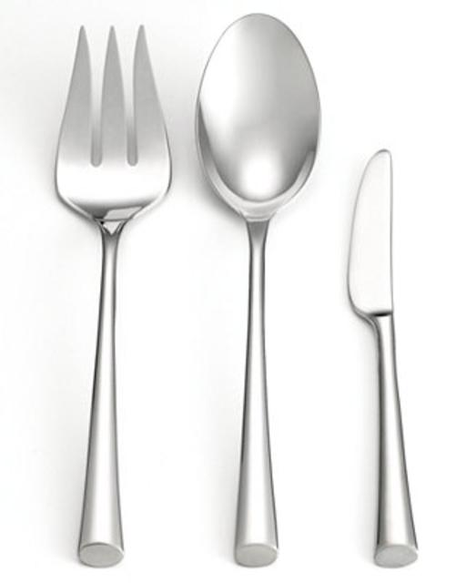 18/10 Flatware, Bistro Café 3-Piece Hostess Set