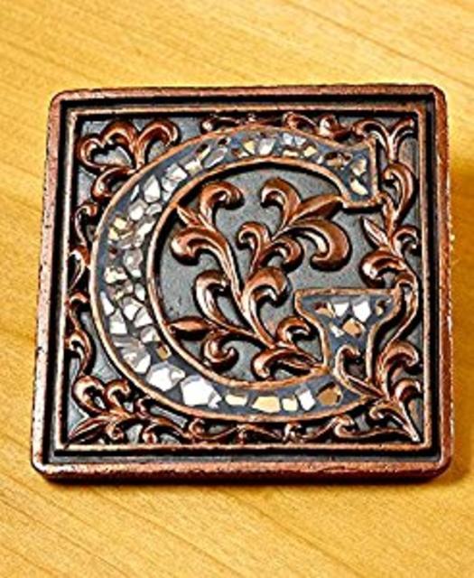 Mosaic Monogram "G" Coaster Set