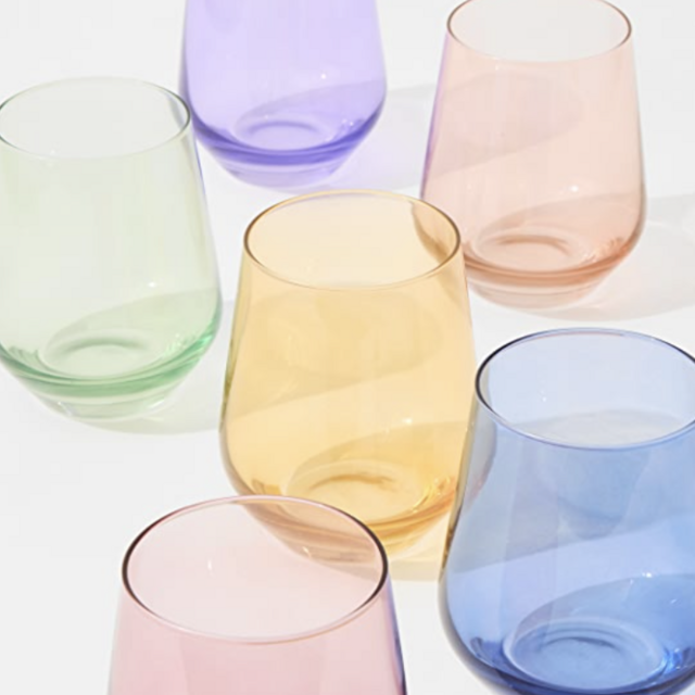 Estelle Colored Glass Stemless Set of 6