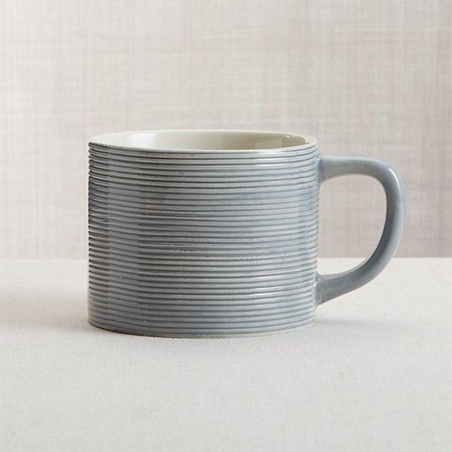 Crate & Barrel Racine Grey Textured Mug