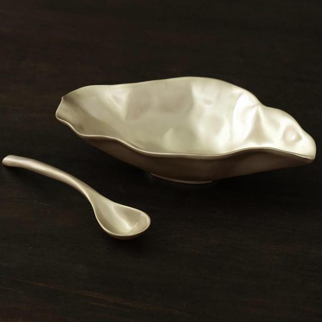Beatriz BallSIERRA MODERN Maia Medium Bowl with Spoon (Gold)