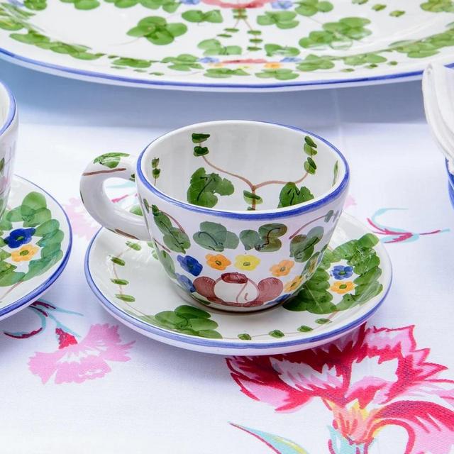 "Classic Ivy" Teacup and saucer