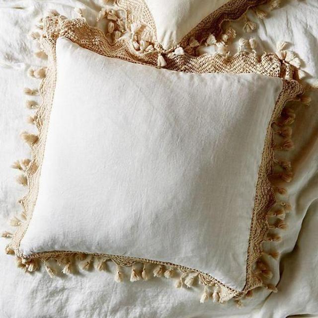 Tasseled Linen Euro Sham