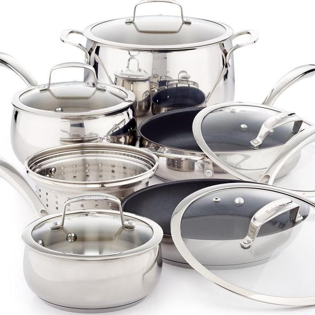 Belgique Stainless Steel 11-Pc. Cookware Set with Nonstick Sauté Pan & Fry Pan, Only at Macy's - Cookware - Kitchen - Macy's