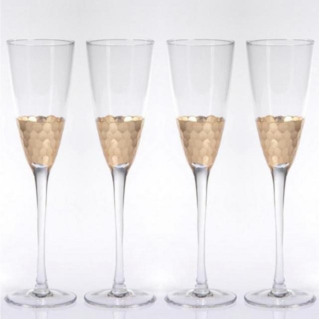 Champagne Flute with Gold Leaf