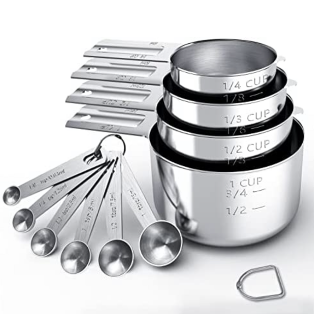 Stainless Steel Measuring Cups and Spoon Set