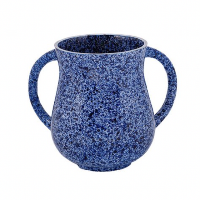 Netilat Yadayim Cup - Faux Marble - Dark Blue