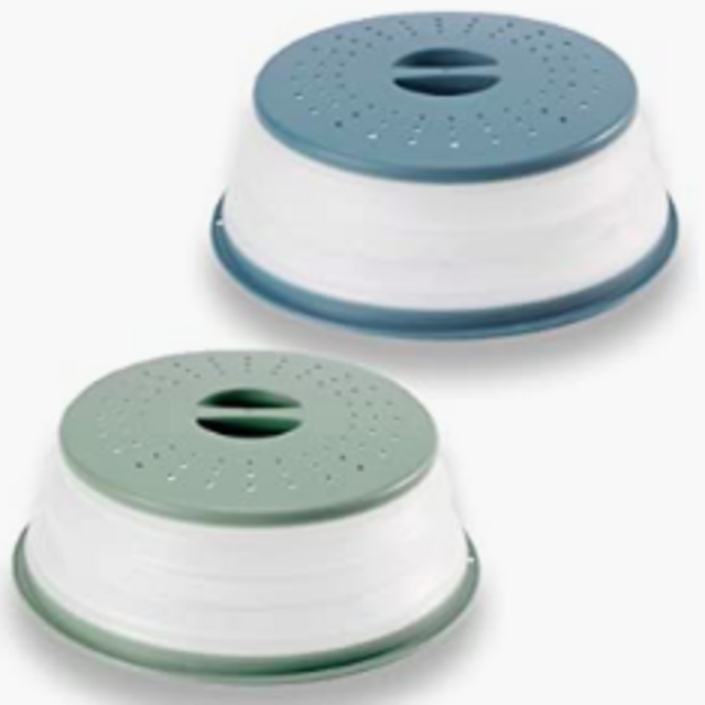 2 Pc Collapsible Microwave Splatter Cover for Food