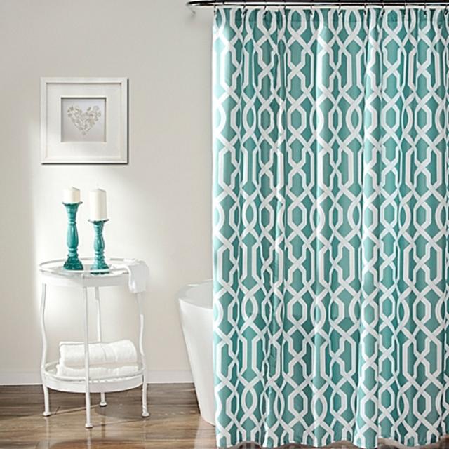 Edward Trellis Shower Curtain in Grey